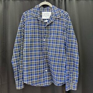 Frank & Eileen Navy and Yellow Checkered Shirt